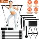 iMounTEK Pilates Bar Kit with 180LBS Resistance Bands Pilates Yoga Toning Bar Pilates Bar Kit Full Body Exercise Equipment Set for Beginners Intermediates Professionals