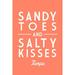 Tampa Florida Sandy Toes and Salty Kisses Simply Said Coral (12x18 Wall Art Poster Room Decor)