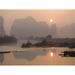 Posterazzi Sun in The Haze Above The Mountains Yangshou Guangxi China Poster Print - Large - 40 x 30