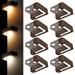 LEONLITE 8-Pack 3CCT LED EC36 Hardscape Lighting 2700K/3000K/4500K Selectable Hardscape Lights Low Voltage 12-24V Retaining Wall Lights ETL Listed 3W Right Angle Outdoor Step Light Bronze