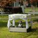 Dog Bed Pet Bed Pet Enclosures Pet Outdoor Furniture Pet Patio Furniture Seasonal PE Wicker Pet Furniture Dog Bed With Curtain