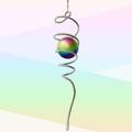 Hippolytusiart Multi Colors Gazing EC36 Ball Spiral Tail Wind Wind Spinner 11inch Tail&2 inch Stainless Steel Orb.Indoor Outdoor Wind Spinner Tail Garden Decoration-13 inch Height