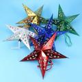 10 Pcs Shiny Pentagram Ceiling Hanging Paper Material Star Lampshade Pendant Hollow Hanging Lantern for Party Holiday Birthday (Mixed Color)