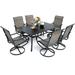 Patio Dining Chairs Set of 6 Outdoor Bistro Swivel High Back Textilene Arm Chairs for Garden Backyard