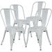 TJUNBOLIFE Metal Dining Chairs Indoor-Outdoor Stackable Chic Restaurant Bistro Chair Set of 4 330LBS Weight Capacity Sturdy Cafe Tolix Kitchen Farmhouse Pub Trattoria Industrial Side Cha