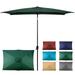 Sun-Ray 6.6x10 FT Rectangular Patio Umbrella with Push-Button Tilt and Hand Crank Canopy Lift Table Umbrella with Solution Dyed Navy Fabric for Porch Deck Garden and Swimming Pool Hunter Green