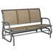 Outsunny Outdoor Glider Bench for 3 with Breathable Mesh Fabric Brown