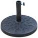 Dawn Whisper 18 26 lbs Round Resin Umbrella Base Stand Market Parasol Holder with Beautiful Decorative Pattern and Easy Setup for Lawn Deck Backyard Garden in Bronze