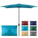 Sun-Ray 6.6x10 FT Rectangular Patio Umbrella with Push-Button Tilt and Hand Crank Canopy Lift Table Umbrella with Solution Dyed Navy Fabric for Porch Deck Garden and Swimming Pool Teal