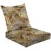 2-Piece Deep Seating Cushion Set floral leaf industrial textile pattern Outdoor Chair Solid Rectangle Patio Cushion Set