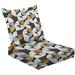 2-Piece Deep Seating Cushion Set Marble seamless pattern Repeating marble texture Geometry floor Mosaic Outdoor Chair Solid Rectangle Patio Cushion Set