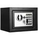 RETLLAS 0.25 Cu.ft. Fireproof Safe Keys & Digital Ring Keypad Lock Home Safe for Money Wall Mountable Black 9.1 W x 6.7 D x 6.7 H