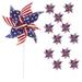 12 Pcs Hollow Pole Decorations Pinwheels American Flag Outdoor Garden Decore Patriotic Wind Spinners