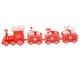 Red Plastic Child Toys Kids Christmas Gift Train Baking Decoration Ornaments Children s Day Scene (bag-red) Wooden