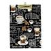 Hidove Acrylic Clipboard Coffee Menu Standard A4 Letter Size Clipboards with Gold Low Profile Clip Art Decorative Clipboard 12 x 8 inches