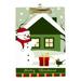 Hidove Acrylic Clipboard Snowman and Bird with Gift in Snowy Garden Standard A4 Letter Size Clipboards with Gold Low Profile Clip Art Decorative Clipboard 12 x 8 inches