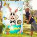 Easter Decoration Easter Day Sandbag Flags Outdoor Children s Entertainment Hanging Flags Holiday Hanging Flags Sandbag Throwing Game Flags Outdoor Decorations For Patio Easter Bunny