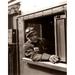 1920s-1930s-1940s Railroad Train Engineer Looking Out Window Of Locomotive Cab Driving The Steam Engine Print By Vintage