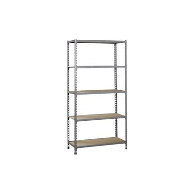 SimonRack Maderclick schraubenloses Metallregal 5 Böden. Farbe GRAU/HOLZ 1800x900x500 mm Image