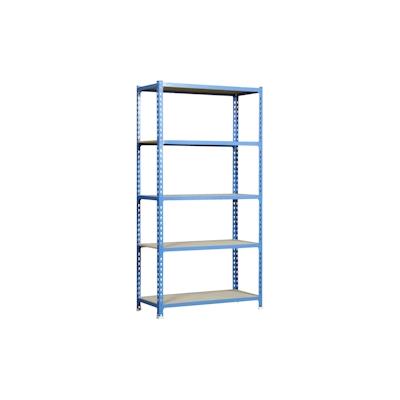 SimonRack Maderclick schraubenloses Metallregal 5 Böden. Farbe blau/holz 1800x900x300 mm Image