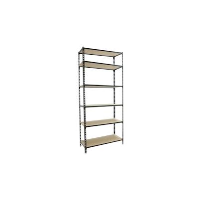 SimonRack Maderclick schraubenloses Metallregal 6 Böden. Farbe ANTHRAZIT/HOLZ 2500x900x500 mm Image
