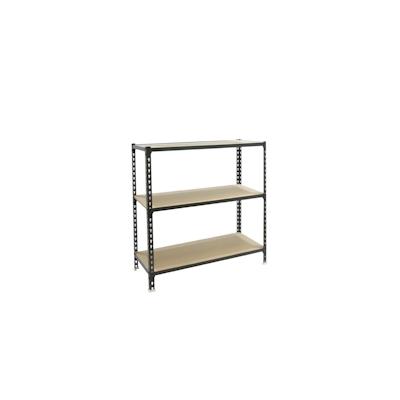 SimonRack Maderclick schraubenloses Metallregal 3 Böden. Farbe ANTHRAZIT/HOLZ 900x1000x500 mm Image