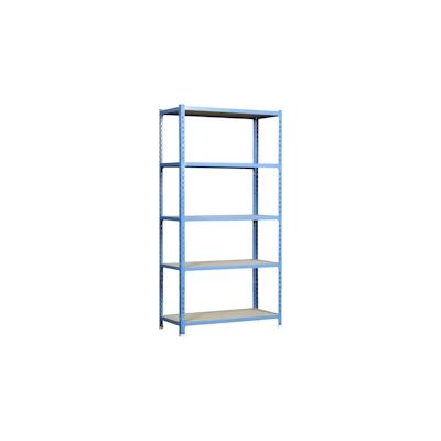 SimonRack Maderclick schraubenloses Metallregal 5 Böden. Farbe BLAU/HOLZ 2000x1200x300 mm Image