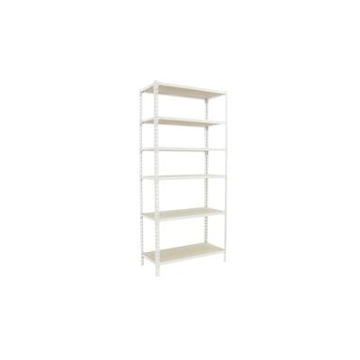 SimonRack Maderclick schraubenloses Metallregal 6 Böden. Farbe WEISS/HOLZ 2500x1200x400 mm Image