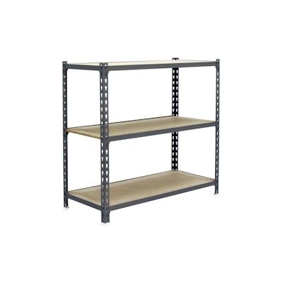SimonRack Maderclick schraubenloses Metallregal 3 Böden. Farbe GRAU/HOLZ 1000x800x500 mm Image