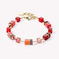 Coeur De Lion Classic GEOCUBE Bracelet Gold Red Orange