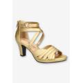 Extra Wide Width Women's Crissa Casual Sandal by Easy Street in Gold Satin (Size 7 1/2 WW)