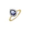 Fingerring "Gold 585 mit echtem Iolith-Tropfen + Weißtopas" Gr. 20,5, gelb (gelb, lila), FASCINATION BY ELLEN K., Fingerringe, Damen, 064 (20,4), 1,27 ct, Gold