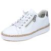 Sneaker RIEKER, Damen, Gr. 36, weiß, Lederimitat, casual, Schuhe, mit modischer Ziernaht, Freizeitschuh, Halbschuh, Schnürschuh, Topseller