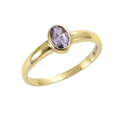 Fingerring VIVANCE "333/- Gelbgold mit Amethyst" Gr. 19, gelb (gelb, lila), Fingerringe, Damen, 060 (19,1), Gold