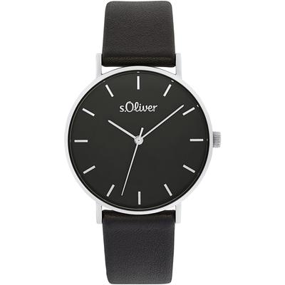 Quarzuhr S.OLIVER, schwarz, Armbanduhren, Damen, Armbanduhr, Damenuhr, analog, Lederarmband Image