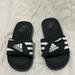 Adidas Shoes | Adidas 12 Velcro Black White Open Toe Slide Unisex Soccer Shoes Bumpy Sole Nwot | Color: Black/White | Size: 12