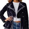 Free People Jackets & Coats | Nwt Faye Velvet Jacket By Free People In Size Small | Color: Gray | Size: S