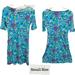 Lilly Pulitzer Dresses | Lilly Pulitzer Silk Floral Print3/4 Sleeve Dress Blue Green Pink Sz S | Color: Blue/Green | Size: S