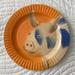 Anthropologie Dining | Anthropologie Holly Frean The Farm No. 4 Smiling Pig 8.5" Plate Orange Blue | Color: Blue/Orange | Size: Os