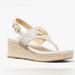 Michael Kors Shoes | Mk Camila Wedge Sandals Size 9.5 | Color: White | Size: 9.5