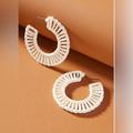 Anthropologie Jewelry | Anthropologie Shashi Hoop Earrings | Color: Cream | Size: Os