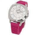 Coach Accessories | Coach Boyfriend Silver Case Pink Silicone Signature Strap Women’s Watch | Color: Pink/Silver | Size: Os