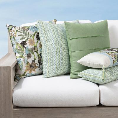Monteverde Indoor/Outdoor Pillow Collection by Elaine Smith - Micro Fringe, 20" x 20" Square Micro Fringe - Frontgate