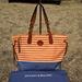 Dooney & Bourke Bags | Dooney & Bourke Signature Tote Coral/Off-White Side Tassel Tote | Color: Blue/Orange | Size: Os