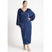 Plus Size Women's Satin Puff Sleeve Pleated Dress by ELOQUII in Marine Blue (Size 28)