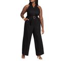 Plus Size Women's Halter Neck Jumpsuit by ELOQUII in Black Onyx (Size 24)