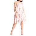 Plus Size Women's Ruffle Halter Neck Mini Dress by ELOQUII in Light Pink (Size 28)