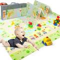 Antrect Baby Play Mat Reversible Foam Play Mat 180x160x1cm Foldable Play Mats for Floor Play Matt Baby Waterproof Baby Activity Playmat Large Padded Play Mat Soft Playmate for Babies