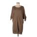 Calvin Klein Casual Dress - Sweater Dress: Brown Dresses - Women's Size Large