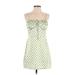 LA Hearts Casual Dress - Mini: Green Checkered/Gingham Dresses - Women's Size Small